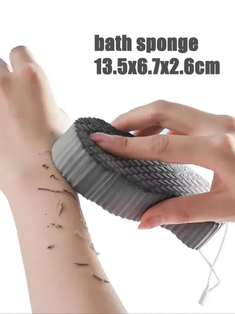 Body Shower Foot Scrubber Brush Wash The Body Cleanser Silicone Sponge Bath Massage Mat Back Brush Wall Mounted with Suction Cup Zpaxo grey sponge