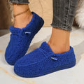 Women Snow Boots 2025 New Warm Flat Low-Top Loafers Comfortable Round Toe Ankle Boots Women Casual Cotton Slip-On Shoes Women Zpaxo Blue 42