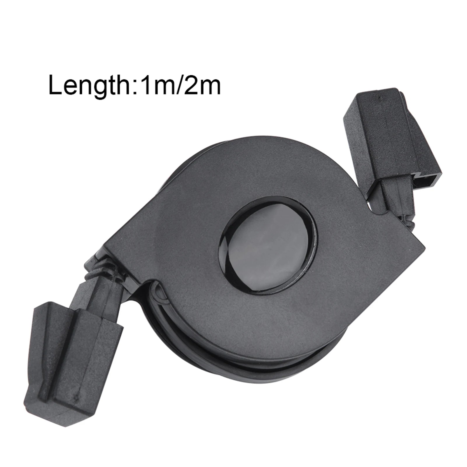 CAT6 RJ45 Network Cable 1m 2m Adjustable Retractable Lan Cord Black