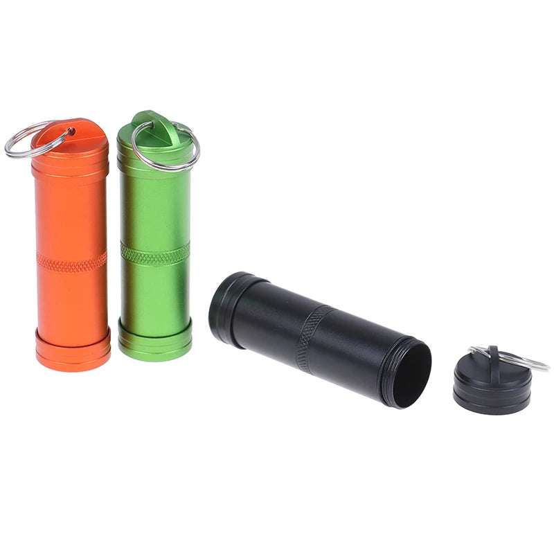1PC Mini Waterproof Capsule Seal Bottle Outdoor EDC Survival Pill Box Tank Case Zpaxo