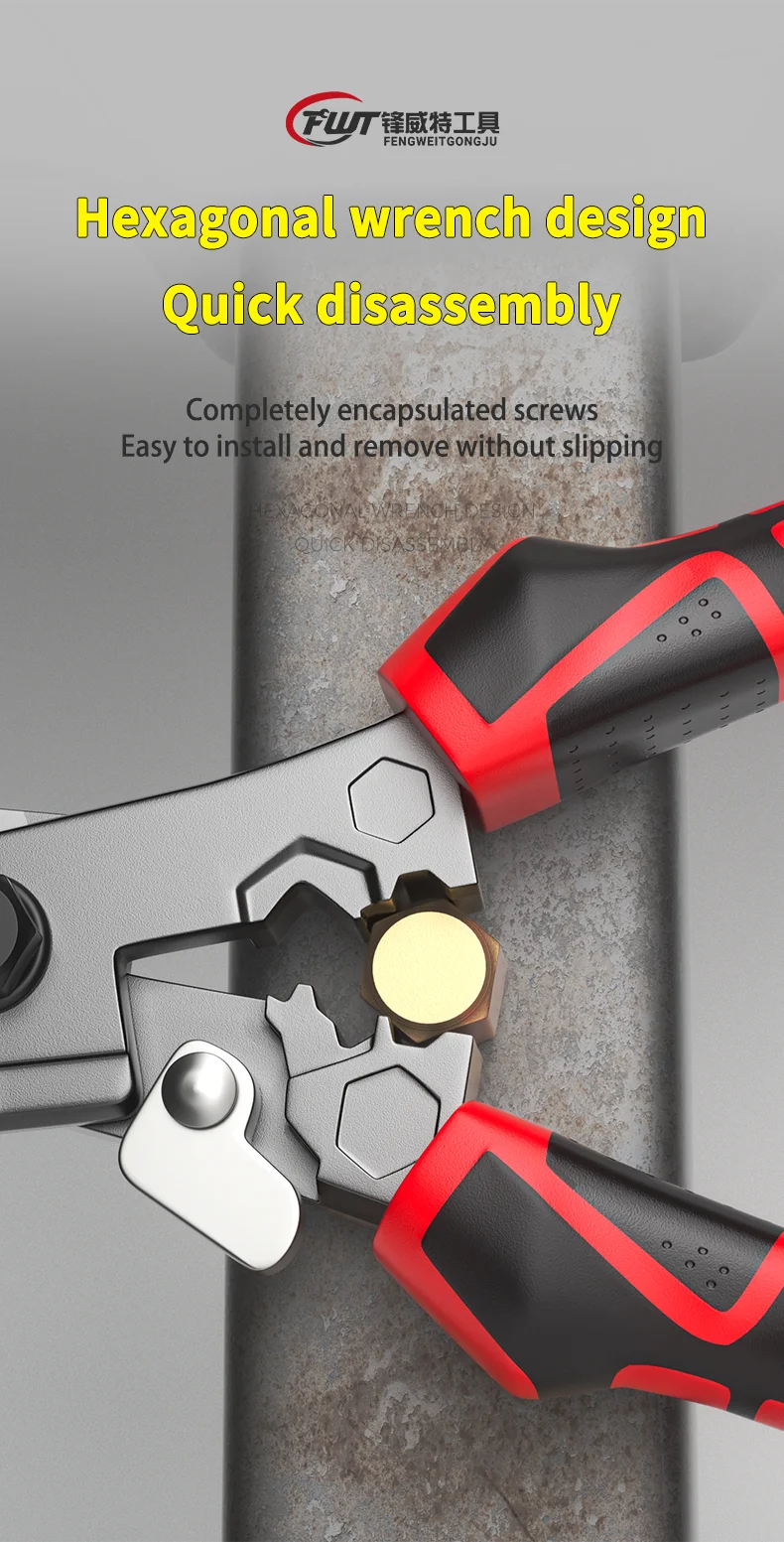 Multi-Functional Electrician Scissors, Crimping Wire Cutting Tool with Wrench Function for Metal Sheet and Cable Cutting Zpaxo
