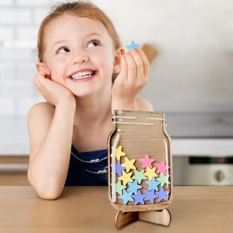 Kids Reward Jar Star Dinosaur Classroom Standing Base Chore Chart