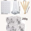 200G Clear Wax for Candle Making Set Kits-DIY Aromatherapy Candle Making Gel Raw Materials, Birthday Christmas Gift Decoration Zpaxo 200G SET