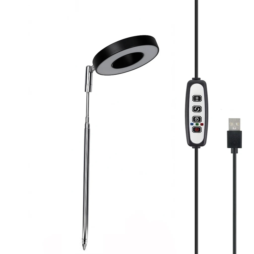 LED Grow Lamp Full Spectrum Fill Light for Indoor Plants with Adjustable Height, 3/9/12H Timer, 10-Level Dimming for Garden Zpaxo 1PC Black