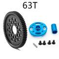 Aluminum High Speed Spur Gear With Gear Mount Kit Upgrade Parts For Tamiya TT02 TT-02 RC Car Accessories Replace 63T/64T/66T/71T