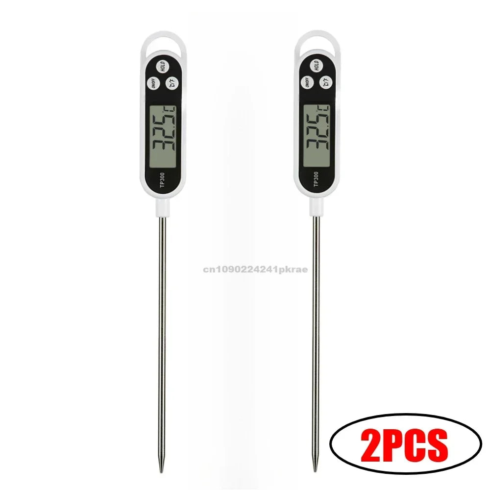 Stainless steel probe cooking food, barbecue stove, water, milk, oil, liquid meat, digital kitchen thermometer kitchen tools Zpaxo 2PCS