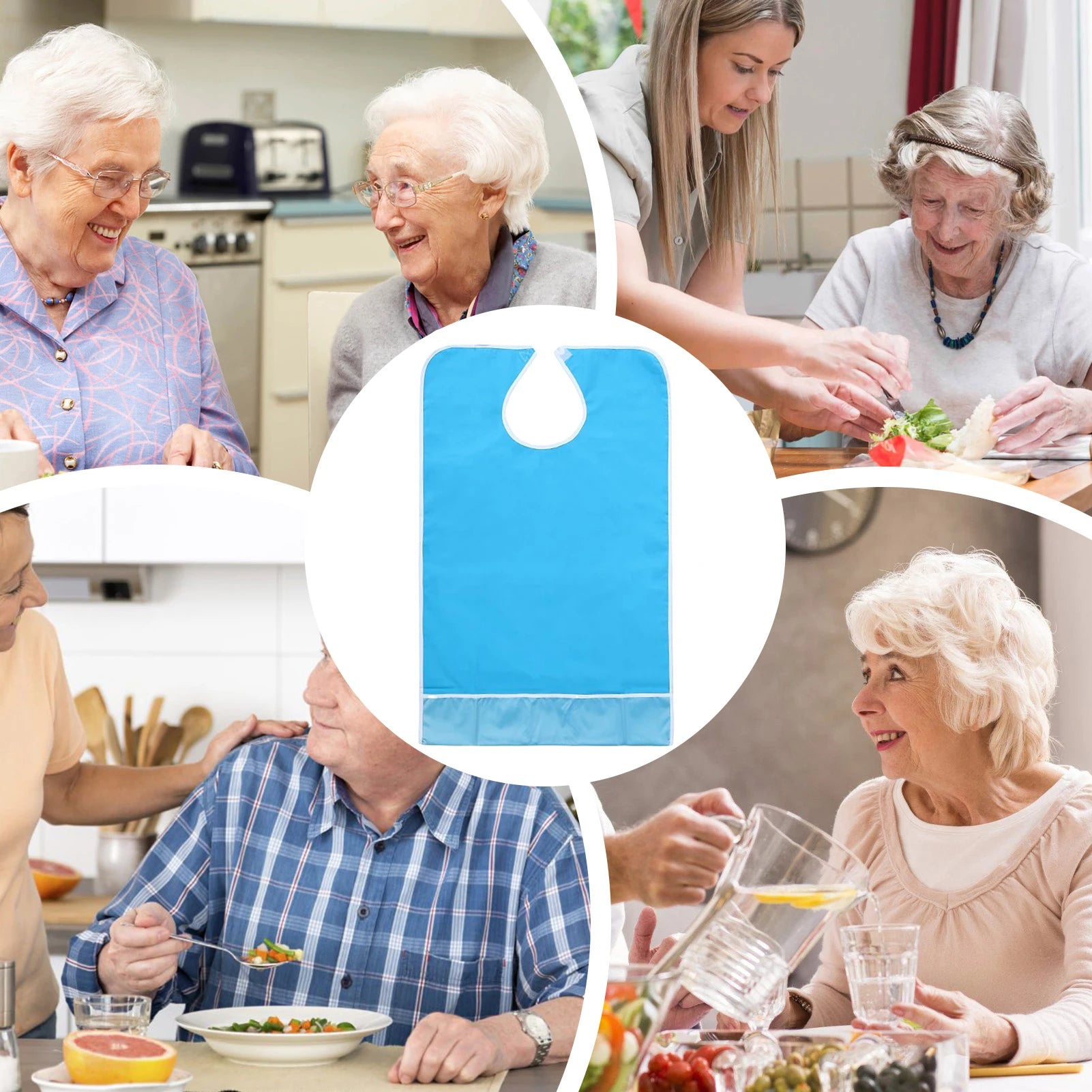 Bibs Adults Waterproof Clothing Protector Crumb Catcher Elderly