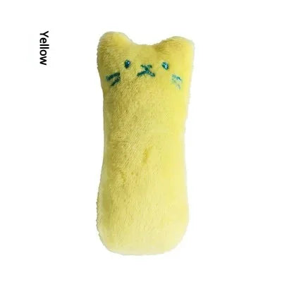Teeth Grinding Catnip Toys Funny Interactive Plush Cat Toy Pet Kitten Chewing Vocal Toy Claws Thumb Bite Cat mint For Cats Zpaxo YELLOW