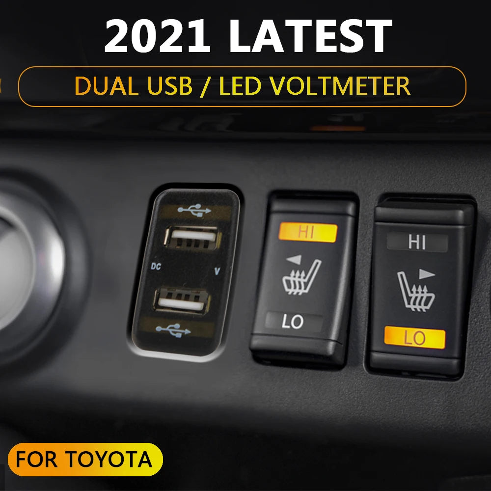 Dual USB QC Car Socket Charger 4 2A Toyota 12-24V Power Adapter