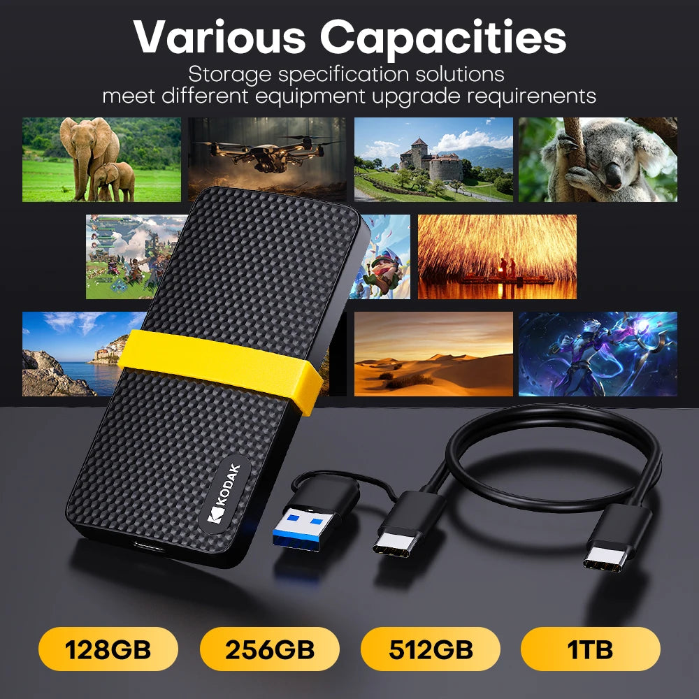 Kodak X200 Portable SSD 2TB 1TB USB 3 1 C External Drive Hard Disk Zpaxo