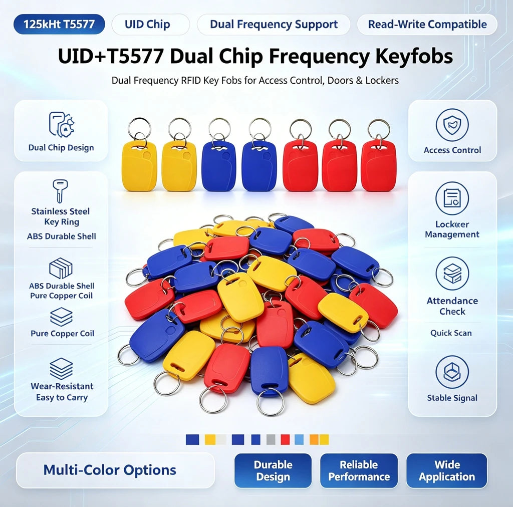 1 Dual Chip Frequency RFID Keyfob 125KHZ T5577 13 56MHZ UID Zpaxo