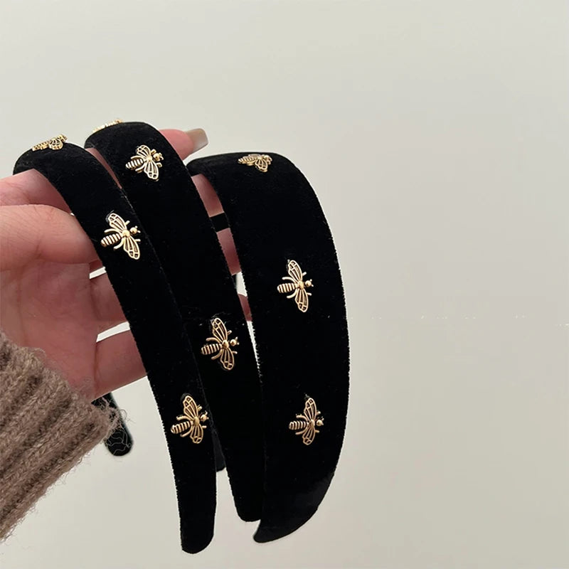 Wide Bee Hair Hoop French Fashion Retro Hairbands Women Girls Zpaxo