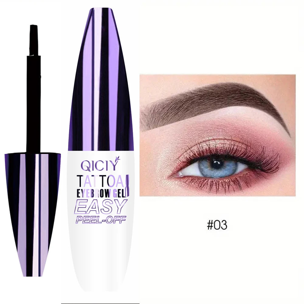 3 Color Semi Permanent Cream Peel-off Eyebrow Gel Quick-Drying Lasting Non-Fading Eyebrow Pencil Natural Brow Tattoo Tint Makeup Zpaxo Q538-103Gray Brown