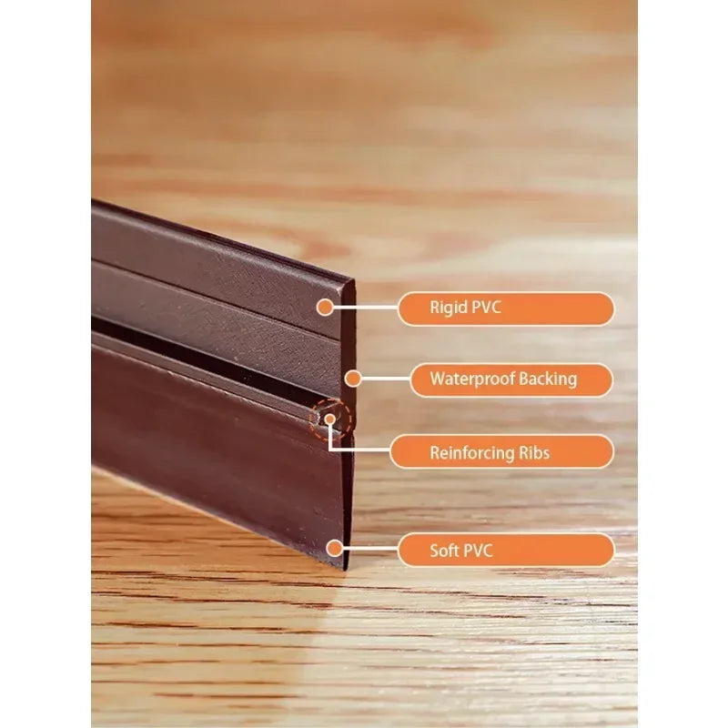 Hot 90x4cm Waterproof Door Sealing Strips Plastic Self-Adhesive Solid Color Door Bottom Seal for Soundproof Insect Windproof Zpaxo