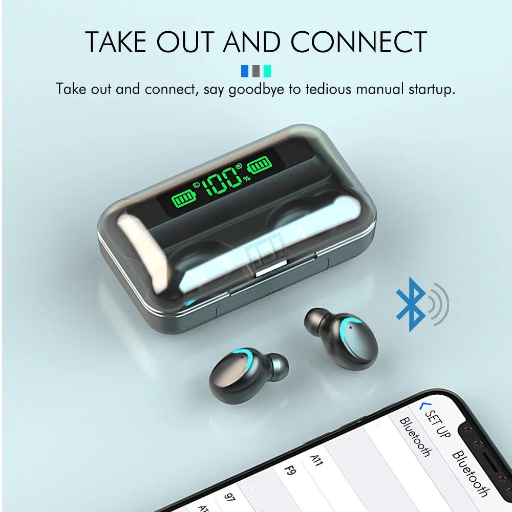 KEBIDUMEI Bluetooth Headphones In-ear Wireless Earphones LED Display