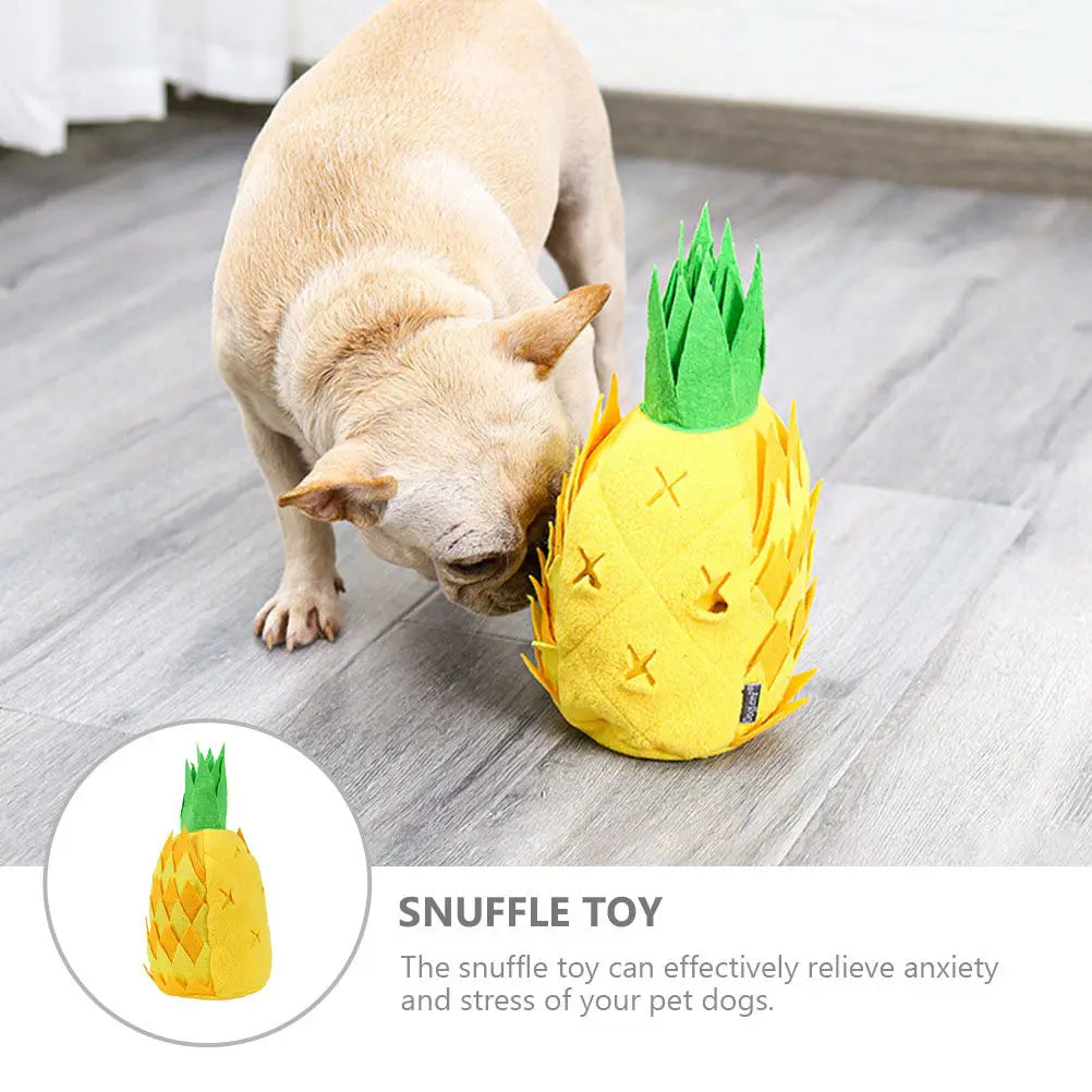 Pineapple Dog Interactive Slow Feeder Puzzle Training Chew Sniffing