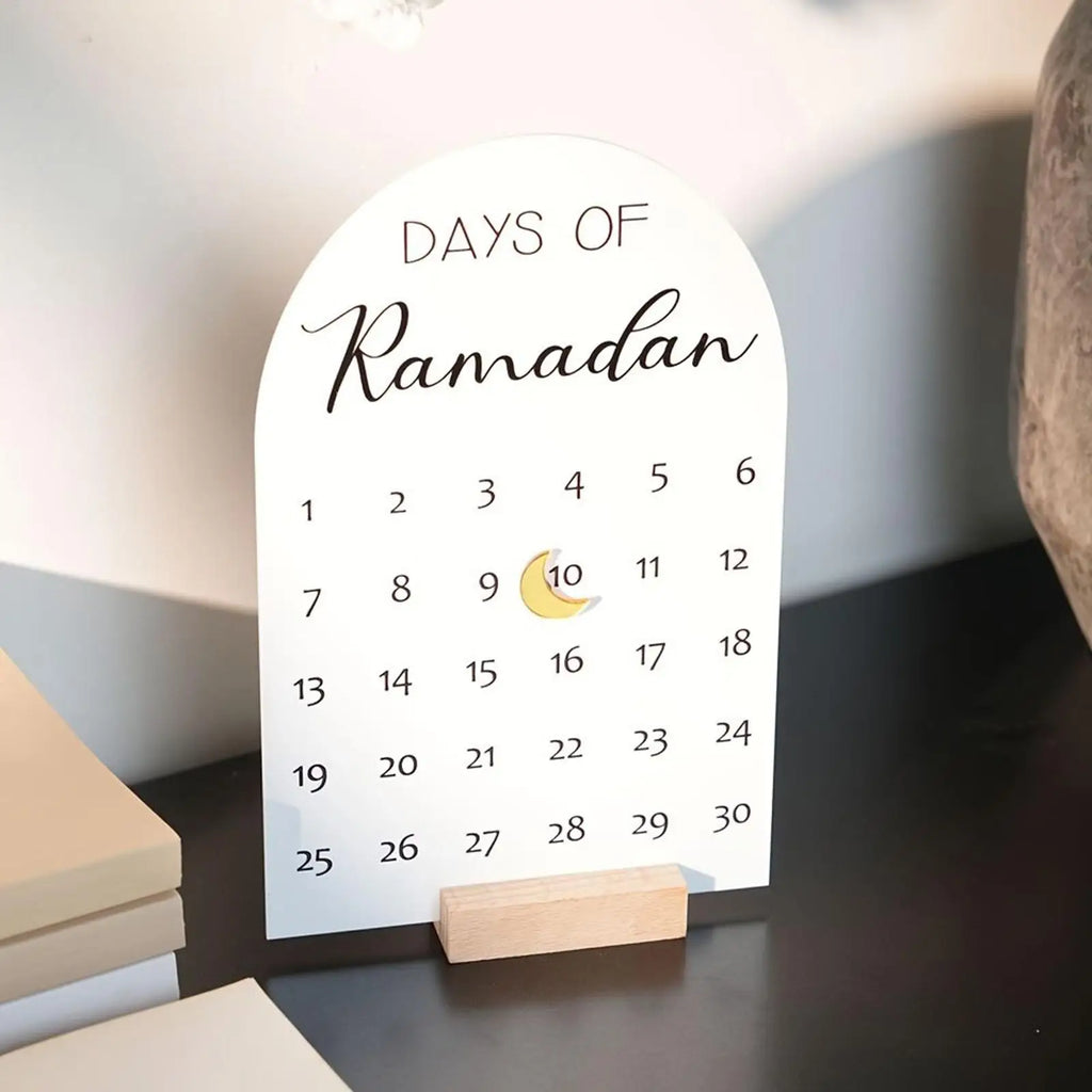 Ramadan Countdown Calendar 30 Days Acrylic Eid Mubarak Tabletop