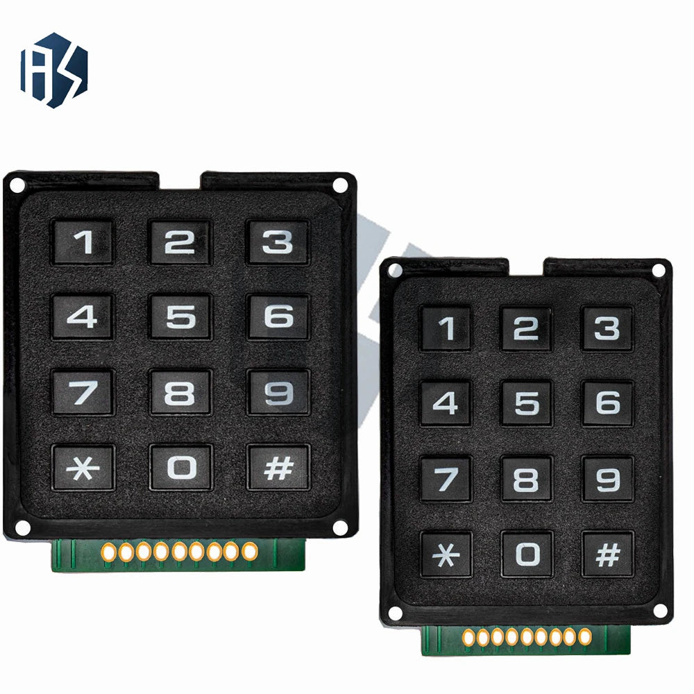 12 Key 3×4 / 16 Key 4×4 ABS Matrix Membrane Keypad, Thin Membrane Keyboard Switch Module for Microcontroller Projects Zpaxo