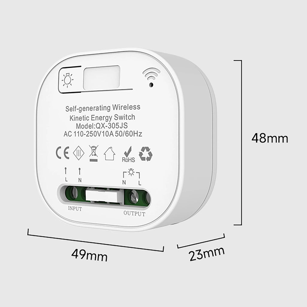 RF 433 92MHz Frameless Large Panel Self Powered Wireless Switch