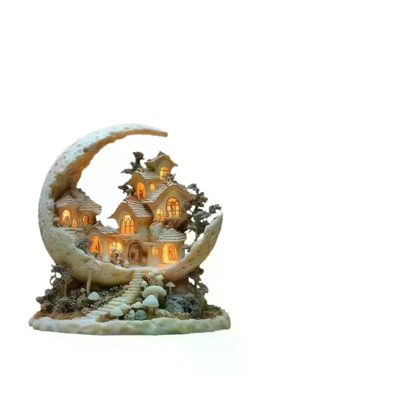 2D Acrylic Crescent Castle Ornament Ramadan Festival Decoration Eid Zpaxo