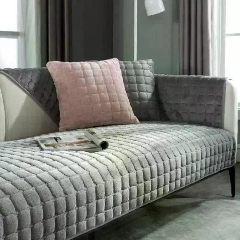 LUNAVA Sofa Cover Plush Cushion Non Slip Fabric 1 2 3 4 Seaters Zpaxo