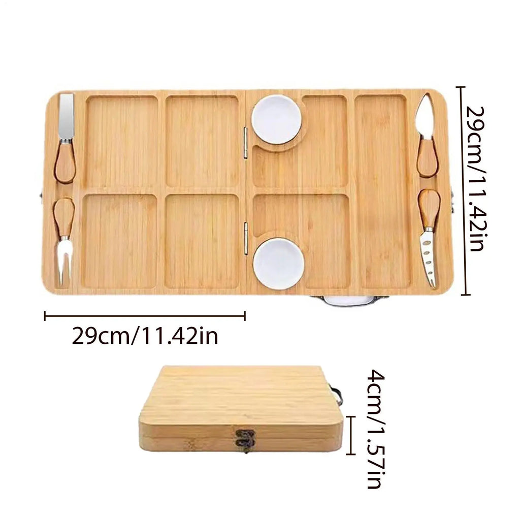 Cheese Board Foldable Meat Platter Kitchen Gadget Meat Cheese Tray Platter For Indoor Table Fireplace Living Room Restaurant Zpaxo