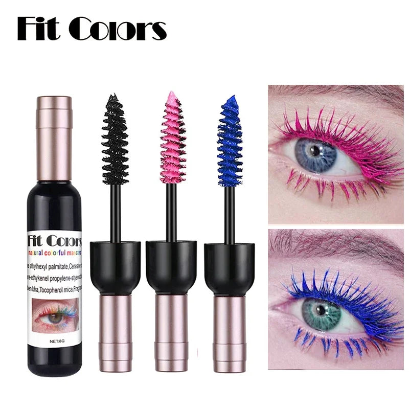 6 Colors Creative Wine Bottle Color Mascara Holiday Eyes Makeup Waterproof Thick Curling Long Lasting Blue Colorful Mascara Zpaxo