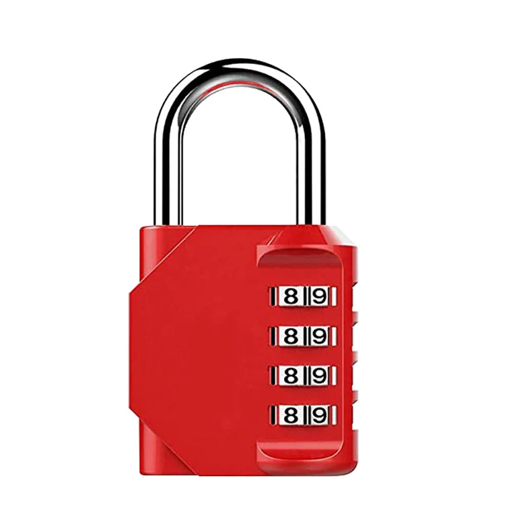 4-Digit Combination Lock Designed Securing Outdoor Items Such As Gym Zpaxo red