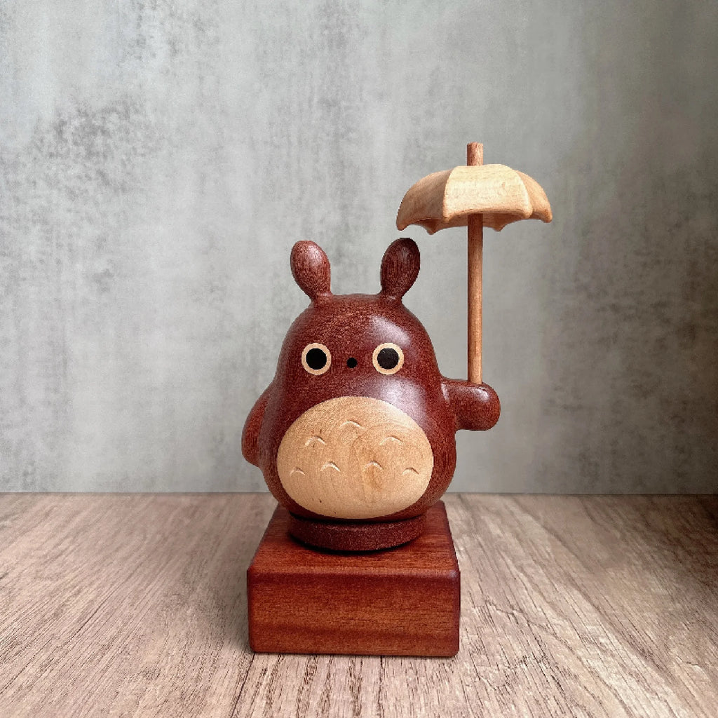 Ebony Wooden Base Music Box With Solid Wood Cat Figurine Umbrella And Giant Cat Music Box Diy Display Base For Desktop Zpaxo
