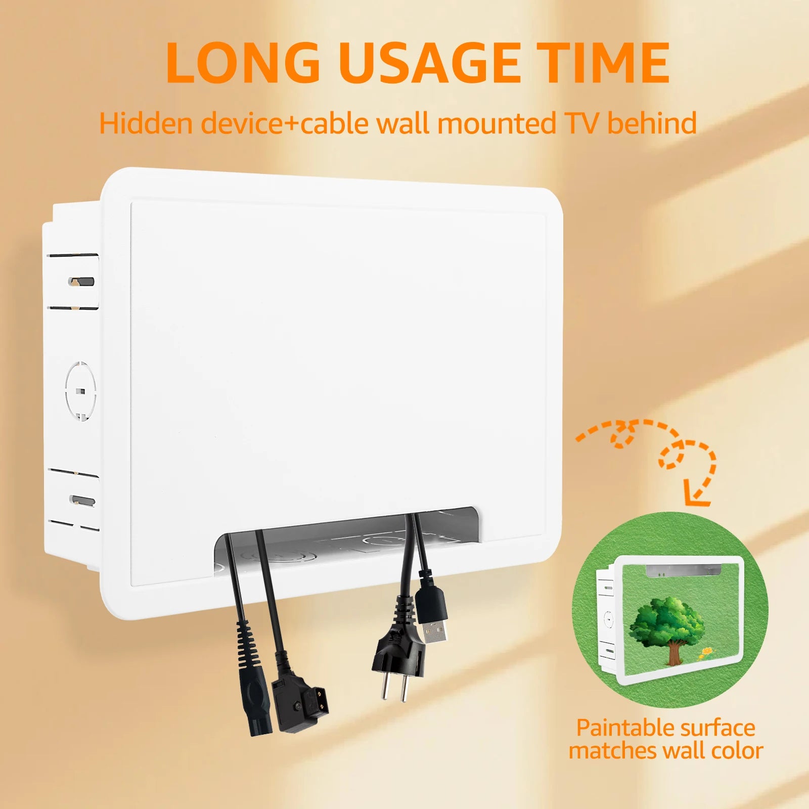 Cable Management Kit 9inch in-Wall TV Media Box Recessed TV Outlet & Network Enclosure in-Wall Enclosure, TV Home Theater Box Zpaxo