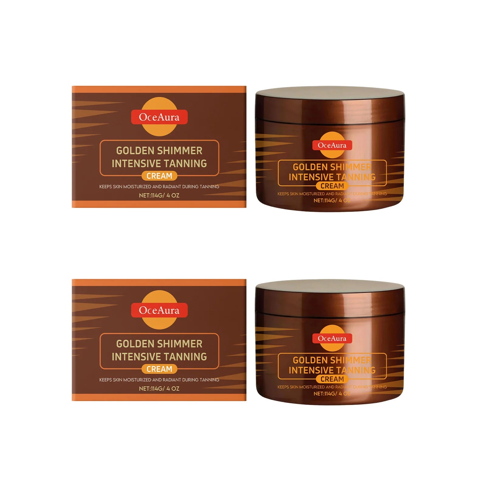 OceAura Tanning Accelerator Gel – Natural Bronze Glow, 114g Self Tanner Gel Zpaxo 2 x 114g Boxed