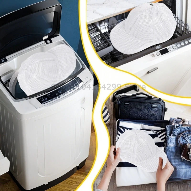 Hats Washing Machine Hat Washing Protector Hat Cleaning Machine Washable Laundry Bag Anti-Deformation Secure Hat Storage Solutio Zpaxo