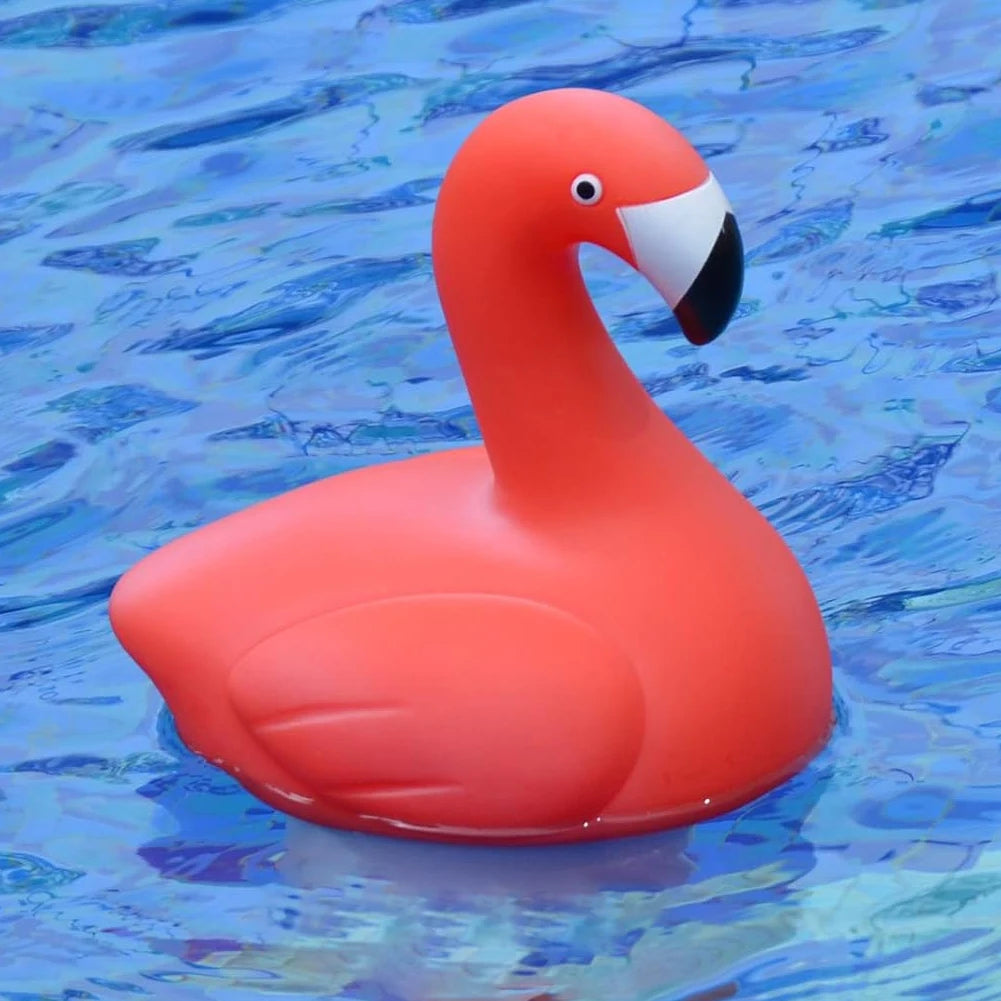 Solar Flamingo Chlorine Floater with Light Chlorine Tablet Floater Flamingo Floating Chlorinator for Purify Swimming Pool Water Zpaxo