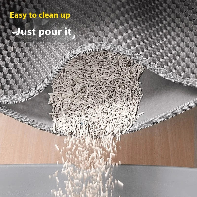 90X60CM Cat Litter Mat Waterproof Double Layer Pet Litter Box Mat Pet Toilet Cat Mat Nonslip Sand Cat Washable Mat Pet Clean Zpaxo