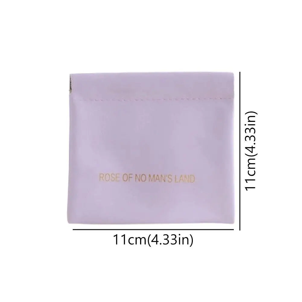 Automatic Closed Purse Bag PU Leather Cosmetic Purse Mini Earphone Charging Cable Storage Bag Organizer Pouch Travel Makeup Zpaxo