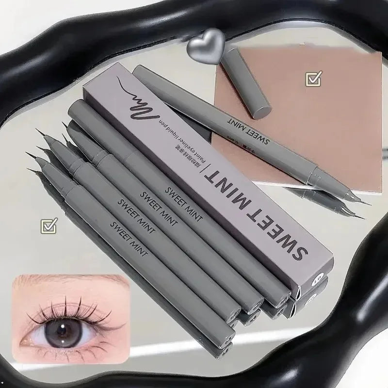 Curved Eyeliner Pen Quick Dry Liquid Eye Liner Easy To Draw Ultra-fine Lying Silkworm Pencil Black Brown Lower Eyelash Eye Mkeup Zpaxo