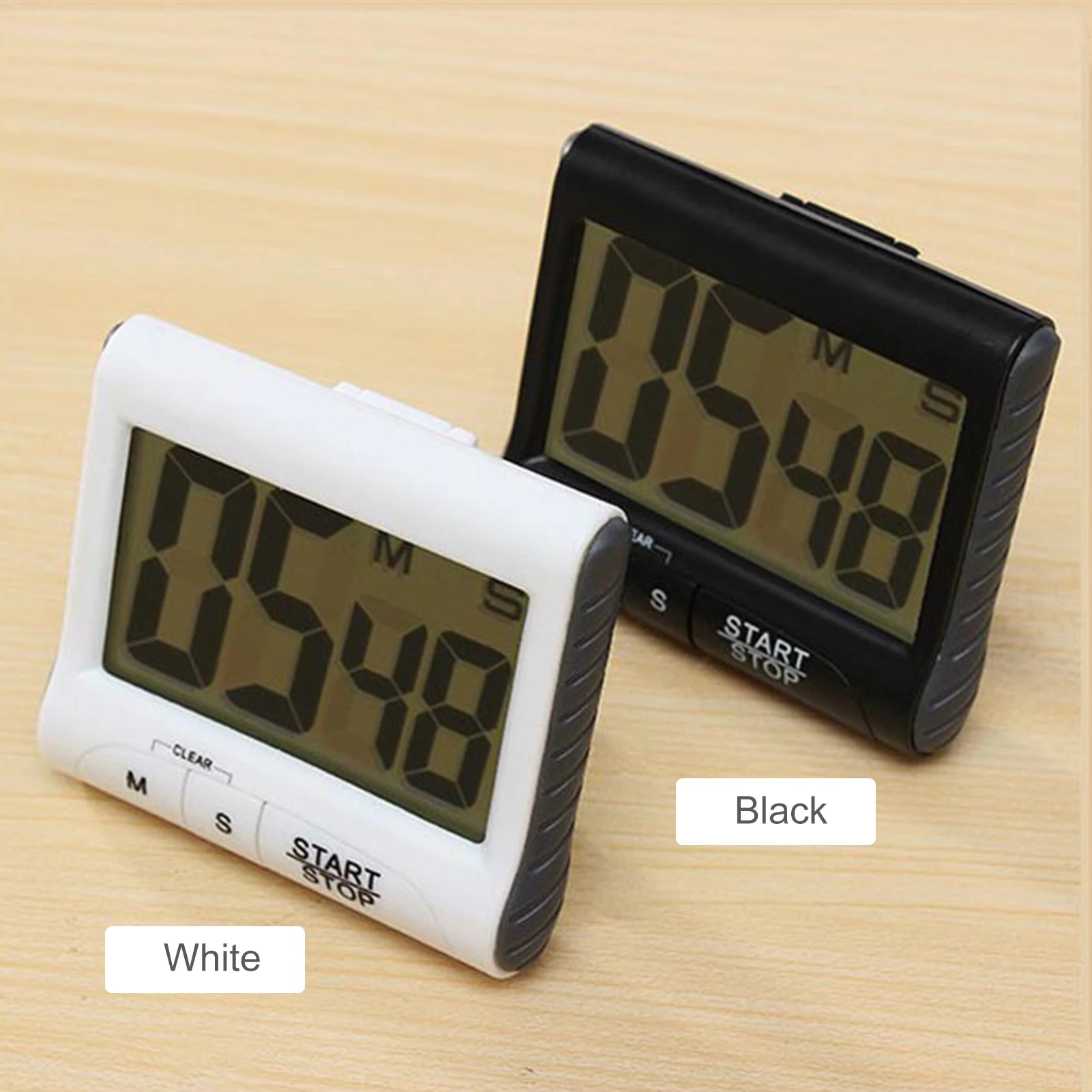 Digital Kitchen Timer Display with Strong Magnet Back Stand Hanging Hole Loud Alarm LCD Cooking Clock for Workout Baking Egg Zpaxo