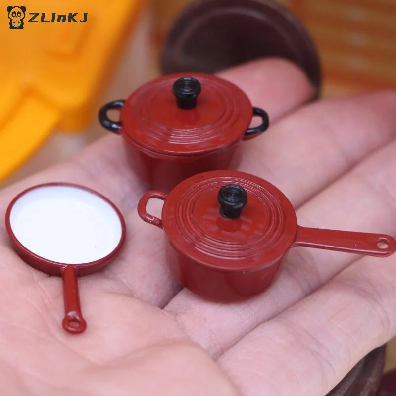 Miniature Cookware Cooking Dollhouse Accessories 1 12 Alloy Enamel Zpaxo