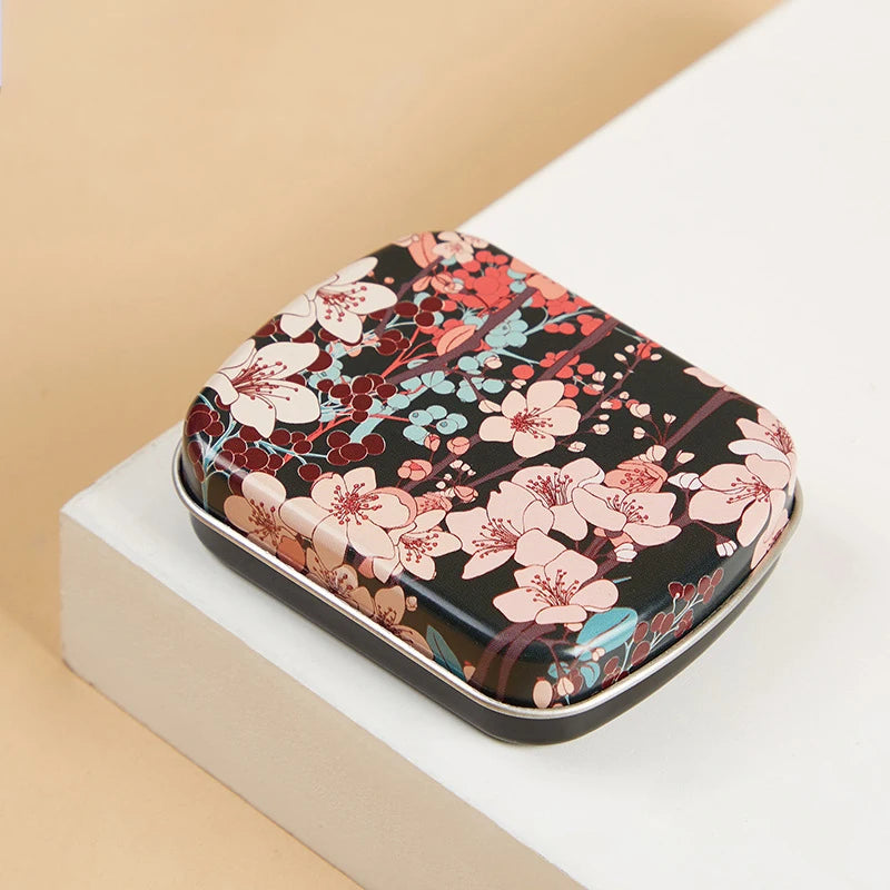 Mini Rectangular Metal Hinged Tin Box – Small Storage Container