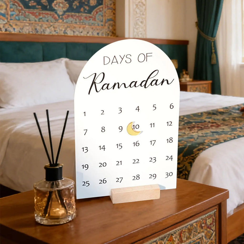 Ramadan Countdown Calendar 30 Days Acrylic Eid Mubarak Tabletop