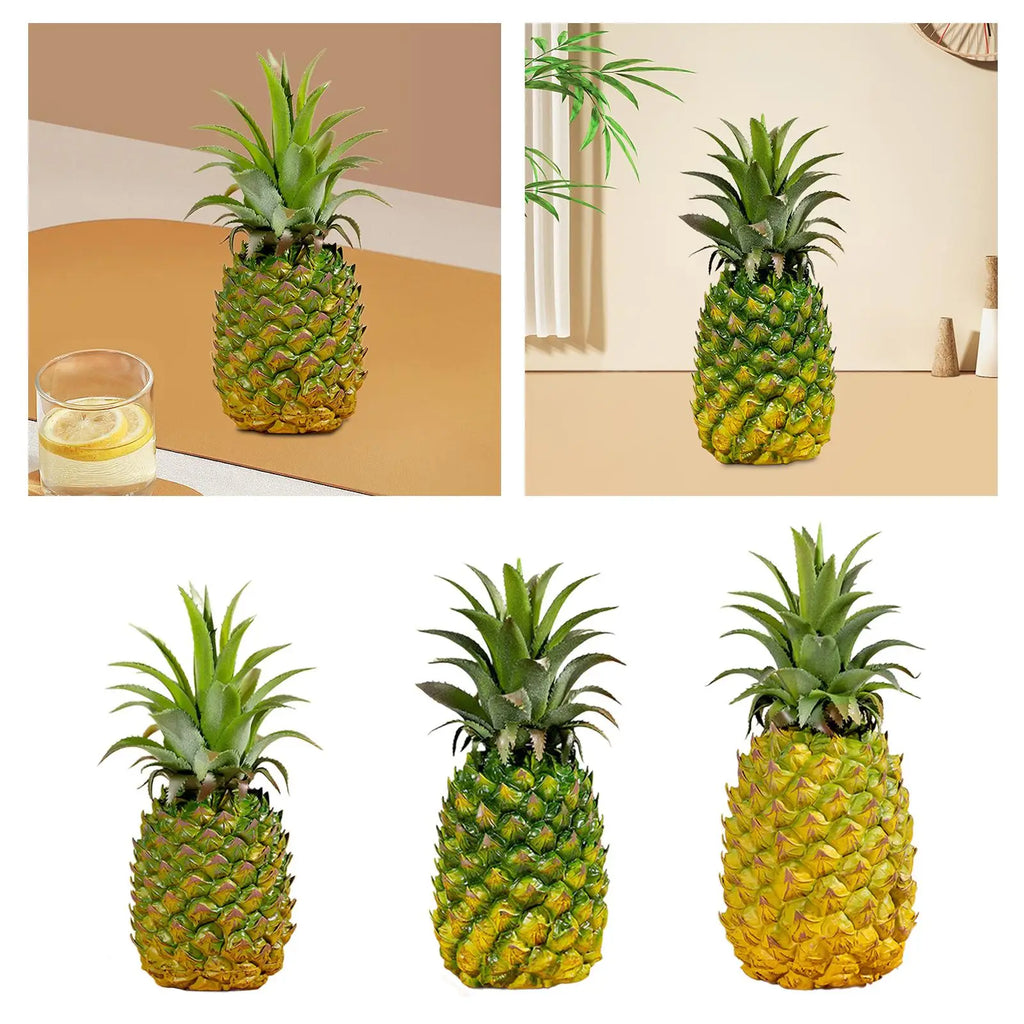 Artificial Pineapple Figurine Realistic Modern Simulation Fruit Decoration for Photography Prop Kitchen Bedroom Cabinet Home Zpaxo