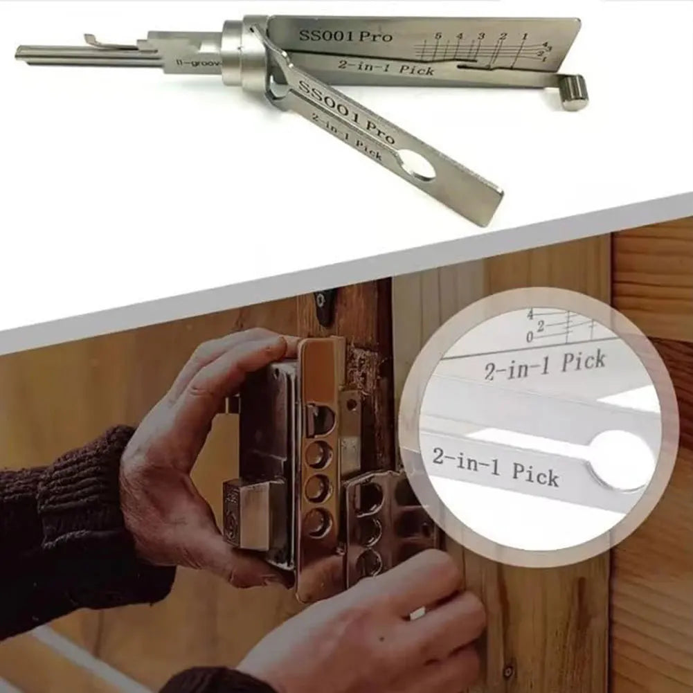 1 Stainless Steel Key Decoder Portable Precision Hook Pickup Hand