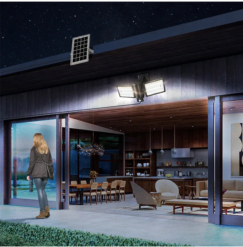 Solar LED Flood Lights Toggle Garden Street Outdoor Waterproof Shed Zpaxo