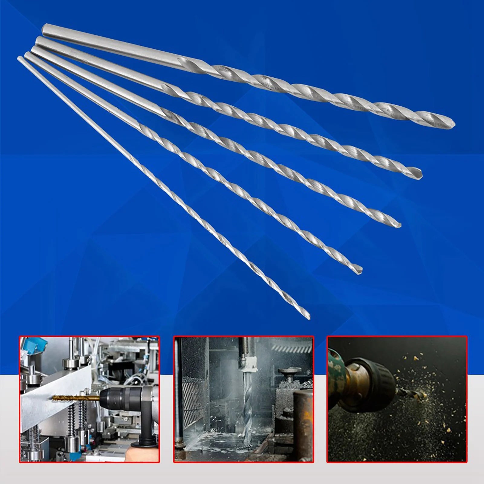 Drill Bit Extra Long Speed Steel Straight Shank Twist Tool 2- Wood