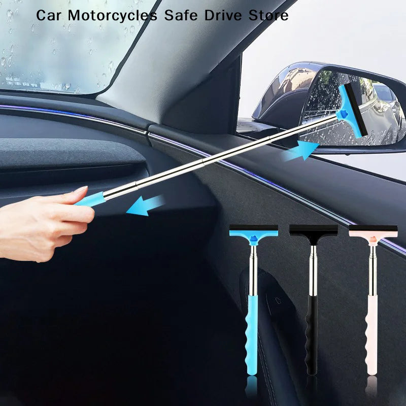 Portable Rainy Glass Window Cleaning Tool Wiper Extendable Handle Car