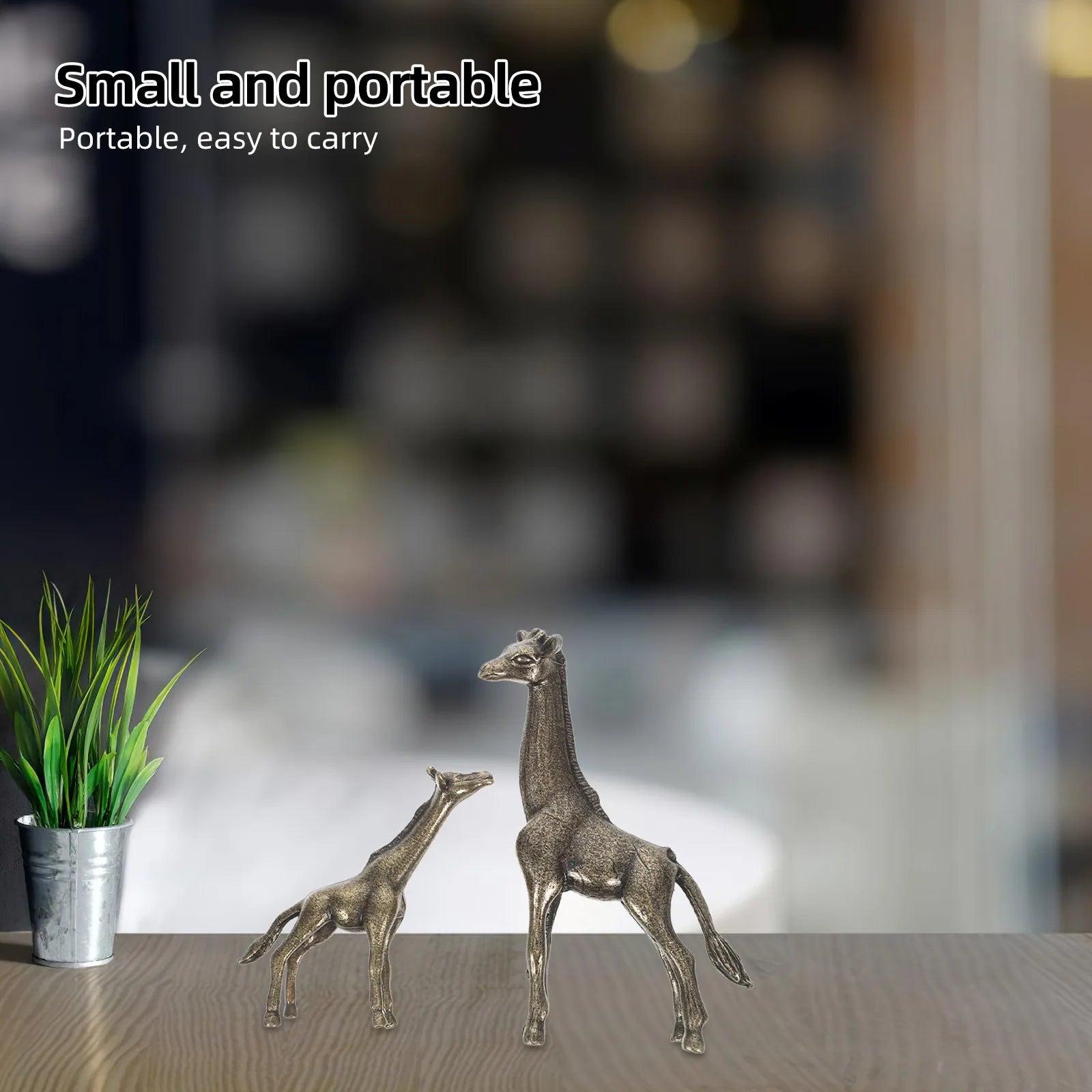 Premium Brass Giraffe Art Sculptures Finish Home Decor Office Desk