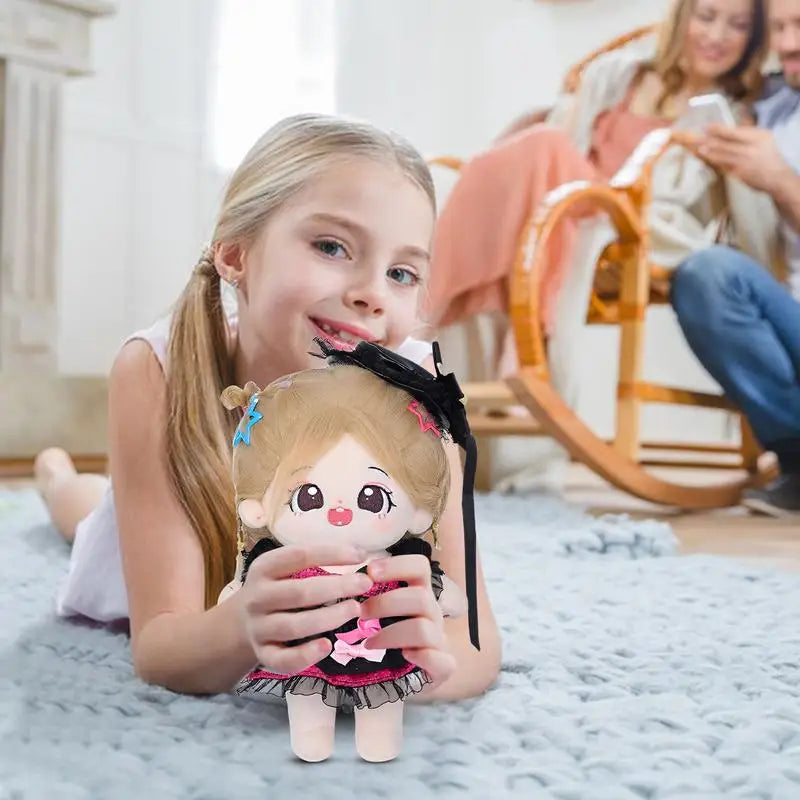 Dress Up Girl Plushie Funny Anime Themed Stuffed Toys 7.87 Inches Plushie Doll Indoor Home Decor For Living Room Bedroom Zpaxo