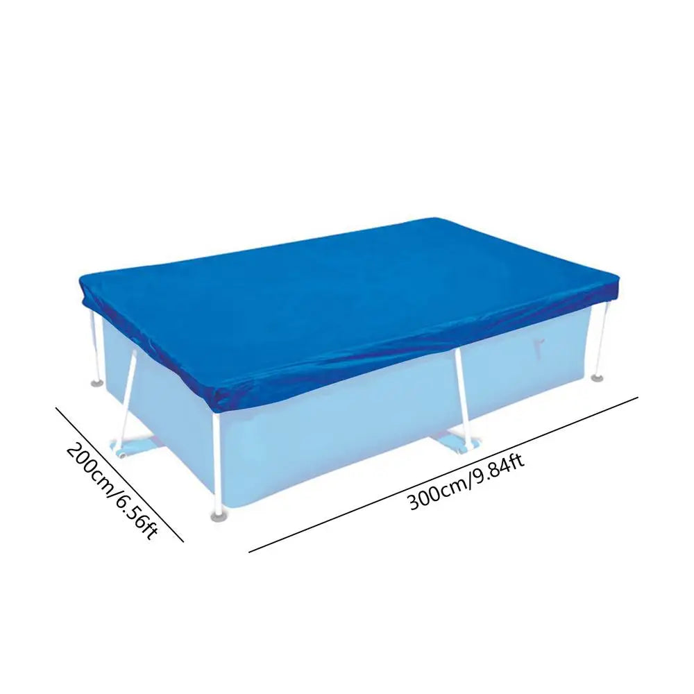Rectangle Pool Cover Waterproof PE Foldable Inflatable Pool Cover for above Ground Pool Family Pool Cover Outdoor Paddling Zpaxo 300x200cm CN