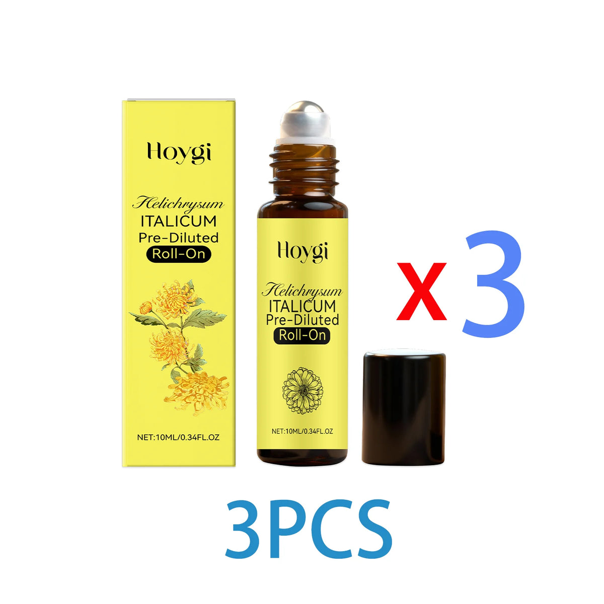 Helichrysum Roll On Body Oil for Dry Skin Relief Hydrating Soothing Massage Oil with Jojoba Oil Winter Skincare Gift for Women Zpaxo 3PCS