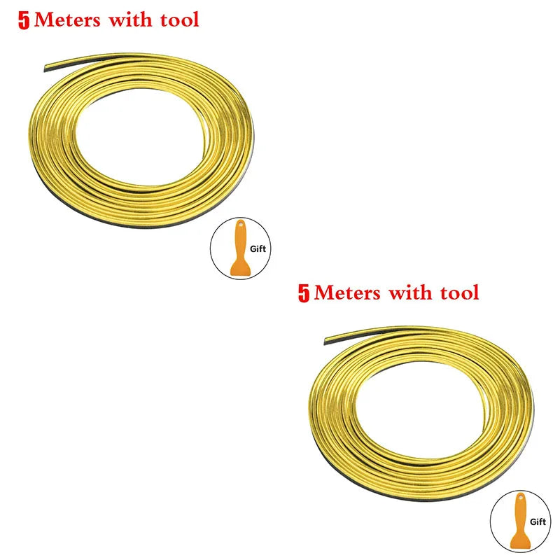 5M Flexible Car Interior Trim Strips – Dashboard & Door Moulding
